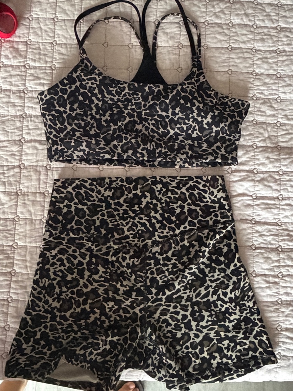 Fabletics Black & Brown Leopard-Print set